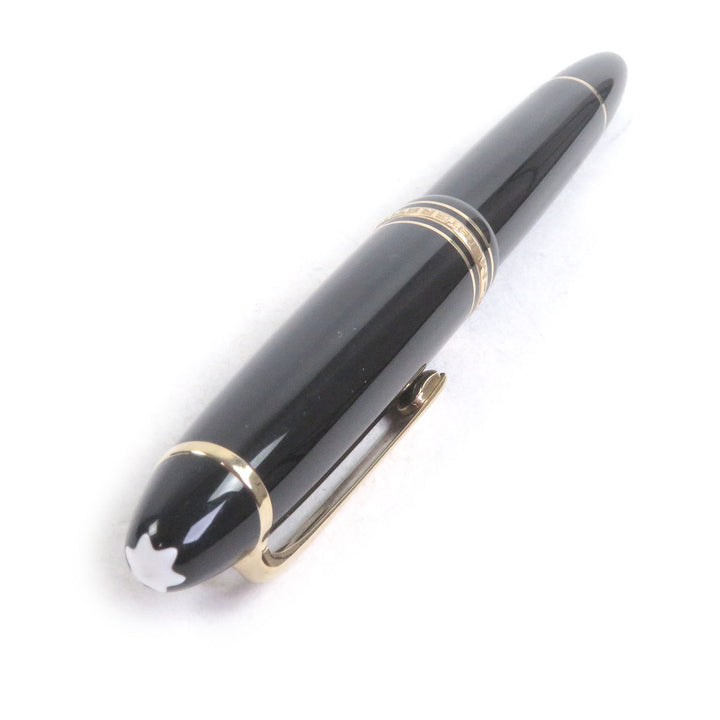 美品□MONTBLANC モンブラン マイスターシュテュック 146 ペン先14K Fニブ キャップ式 万年筆 ブラック ゴールド ドイツ製 メンズ