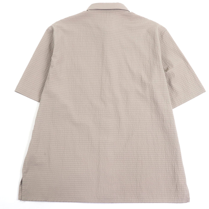 極美品□DIOR ディオール オム 033C508C810B チェック柄 ロゴパッチ サッカー地 ショートスリーブ 半袖シャツ ベージュ 41 伊製 正規品