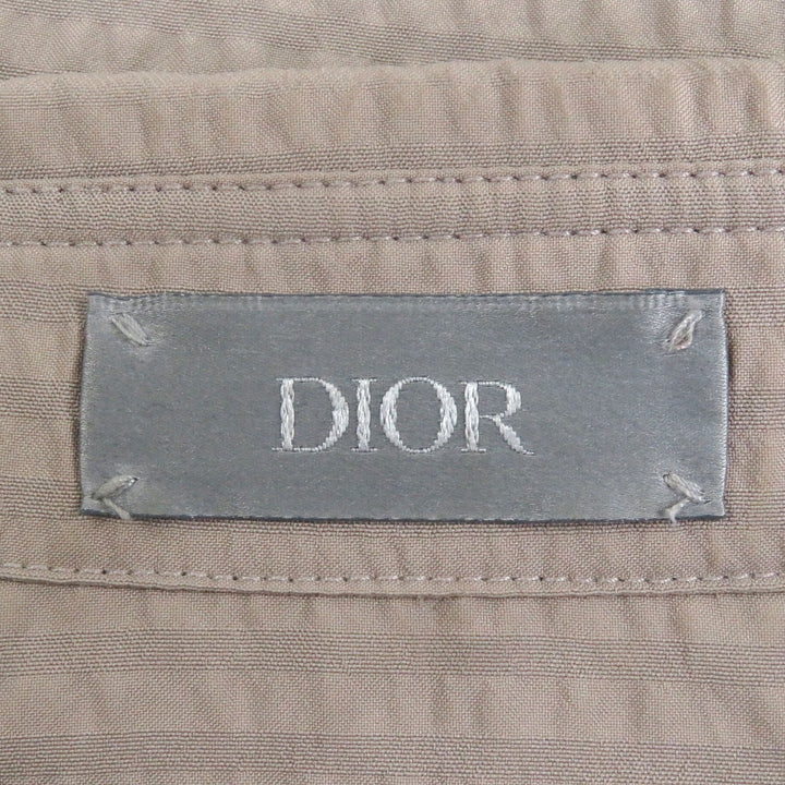 極美品□DIOR ディオール オム 033C508C810B チェック柄 ロゴパッチ サッカー地 ショートスリーブ 半袖シャツ ベージュ 41 伊製 正規品
