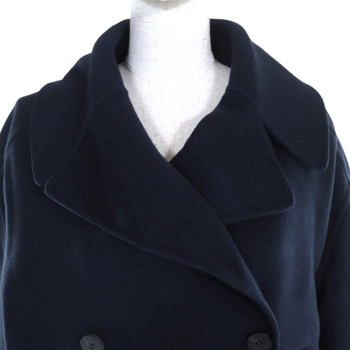 極美品△Christian Dior クリスチャンディオール 940C02A0005 カシミヤ100％ ダブルブレスト コート ネイビー 44 伊製 正規品 レディース
