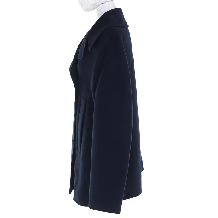 極美品△Christian Dior クリスチャンディオール 940C02A0005 カシミヤ100％ ダブルブレスト コート ネイビー 44 伊製 正規品 レディース