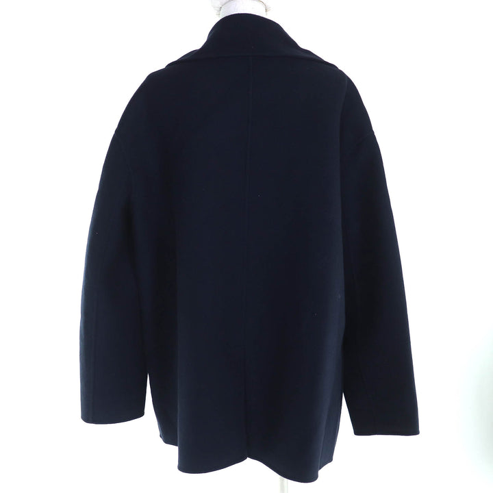 極美品△Christian Dior クリスチャンディオール 940C02A0005 カシミヤ100％ ダブルブレスト コート ネイビー 44 伊製 正規品 レディース