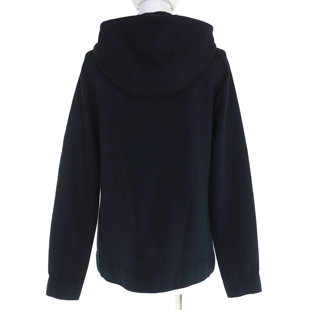 極美品△HERMES エルメス コットン100％ セリエボタン ハーフジップ プルオーバー パーカー ブラック S フランス製 正規品 レディース