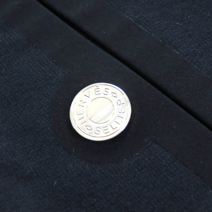 極美品△HERMES エルメス コットン100％ セリエボタン ハーフジップ プルオーバー パーカー ブラック S フランス製 正規品 レディース