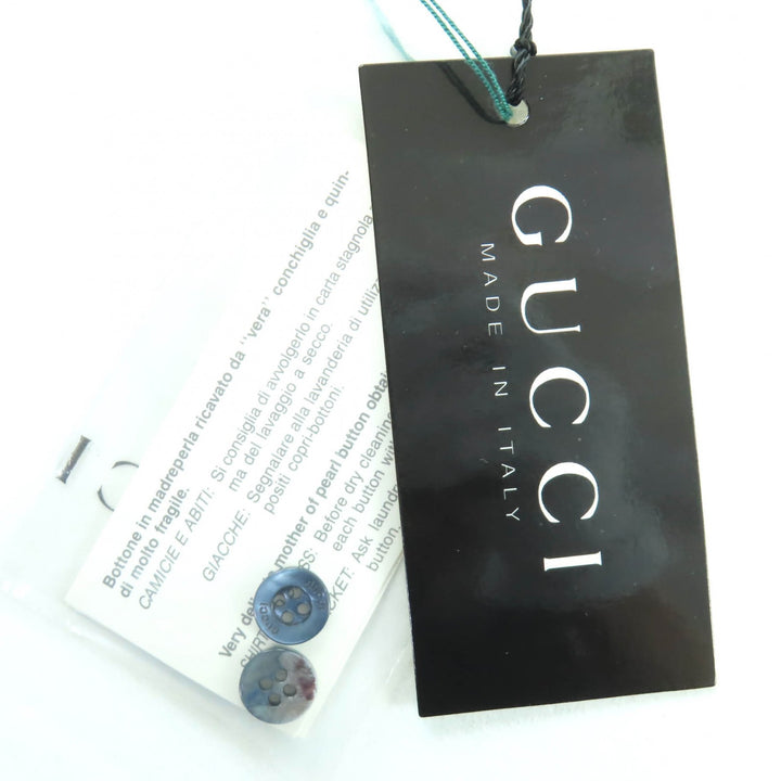 未使用品☆GUCCI グッチ ヴィンテージ シルク100％ トムフォード期 デッドストック 長袖シャツ ダークネイビー 40 正規品 レディース