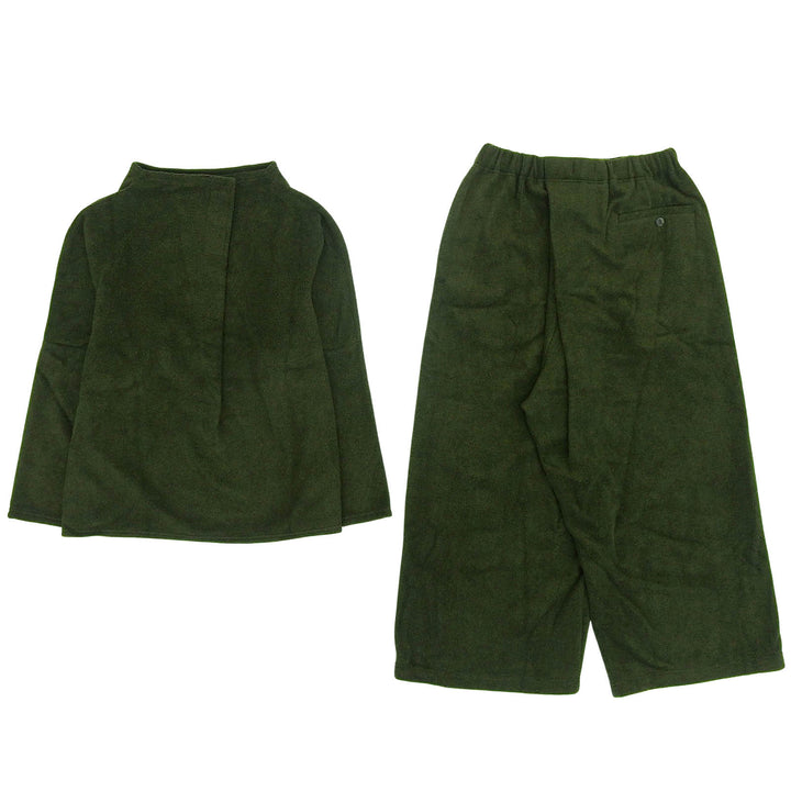 未使用品▲Plantation プランテーション PL83-FN927/PL83-FF926 フリース トップス ボトムス セットアップ カーキ M 日本製 正規品