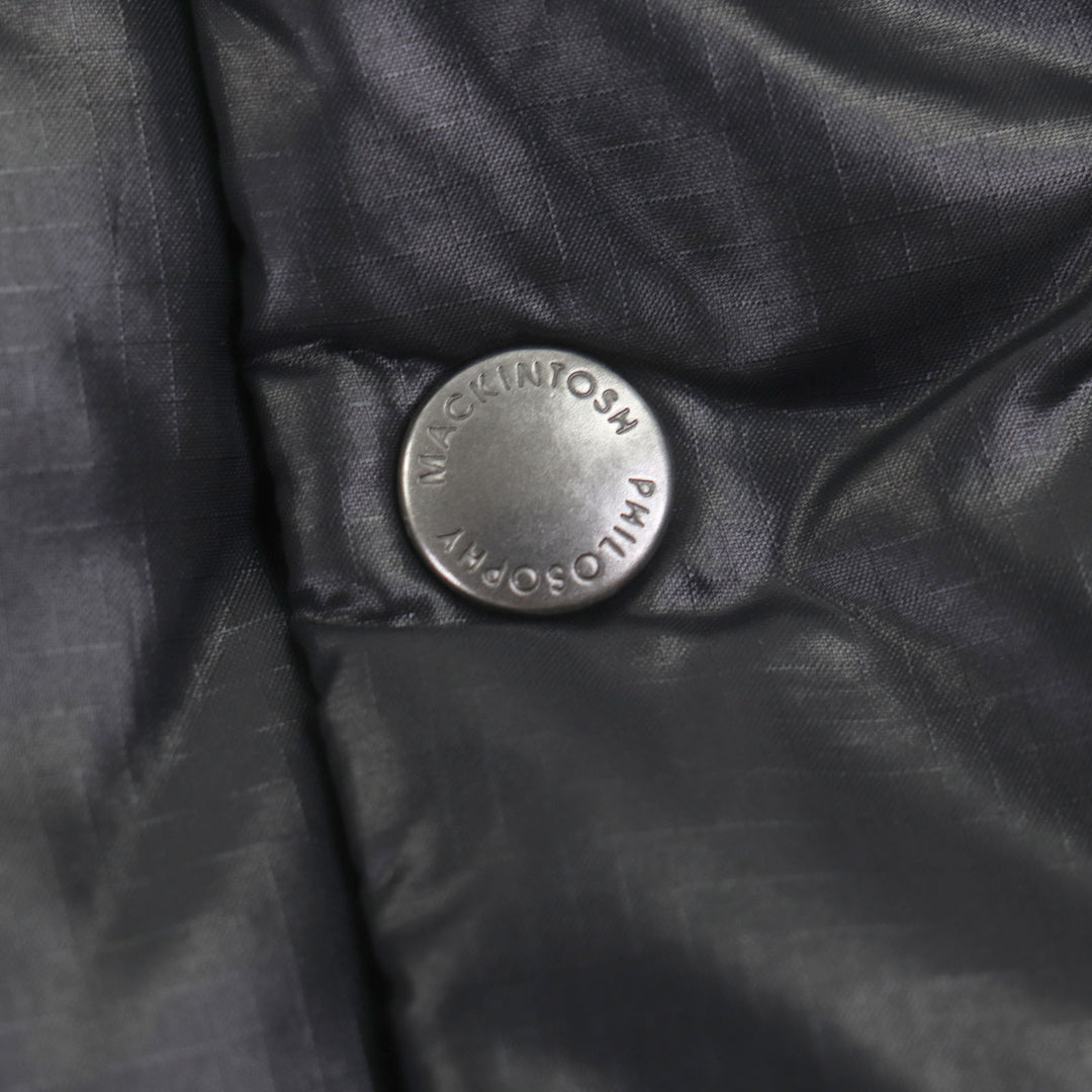 極美品▼MACKINTOSH PHILOSOPHY マッキントッシュフィロソフィー フーデッド ジップアップ ダウンコート ブラック 42 正規品　メンズ