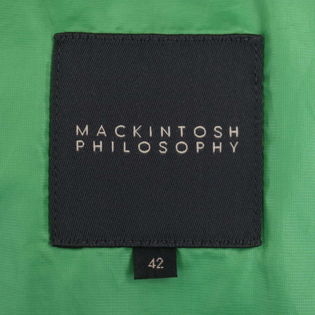 極美品▼MACKINTOSH PHILOSOPHY マッキントッシュフィロソフィー フーデッド ジップアップ ダウンコート ブラック 42 正規品　メンズ