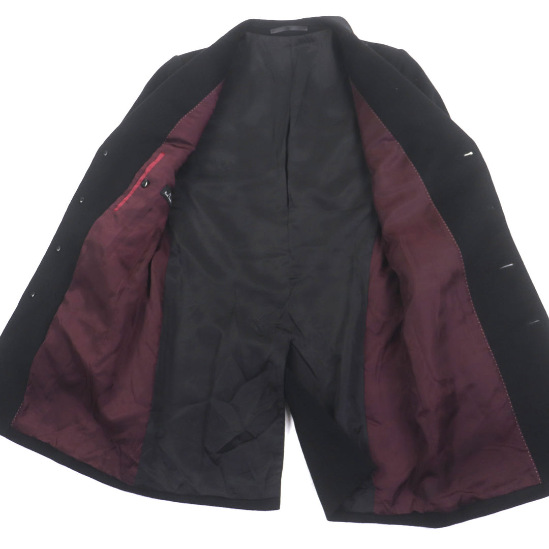 良品▼PS Paul Smith ピーエス ポールスミス カシミヤ100% シングル チェスターコート ブラック M 日本製 正規品 メンズ シンプル◎