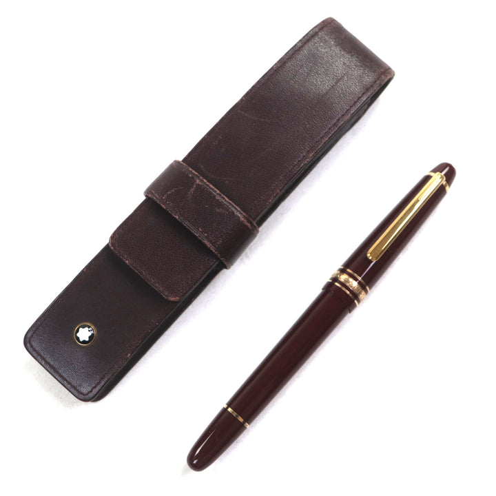 極美品▼MONTBLANC モンブラン マイスターシュテュック クラシック 145 ペン先14K Mニブ ホワイトスター 万年筆 ボルドー ゴールド