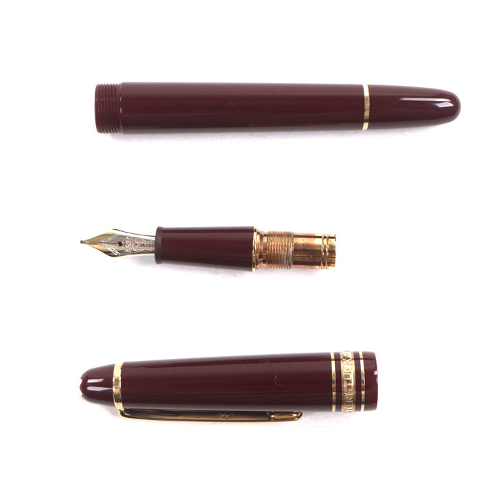 極美品▼MONTBLANC モンブラン マイスターシュテュック クラシック 145 ペン先14K Mニブ ホワイトスター 万年筆 ボルドー ゴールド