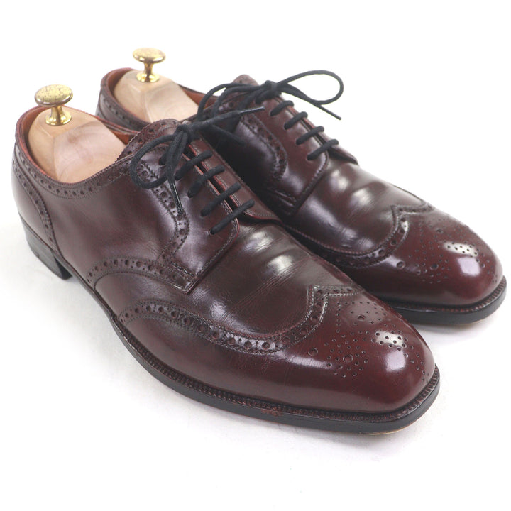 良品□GEORGE CLEVERLEY ジョージクレバリー レイジーマン フルブローグ ウィングチップ ドレスシューズ ボルドー 28cm相当 メンズ