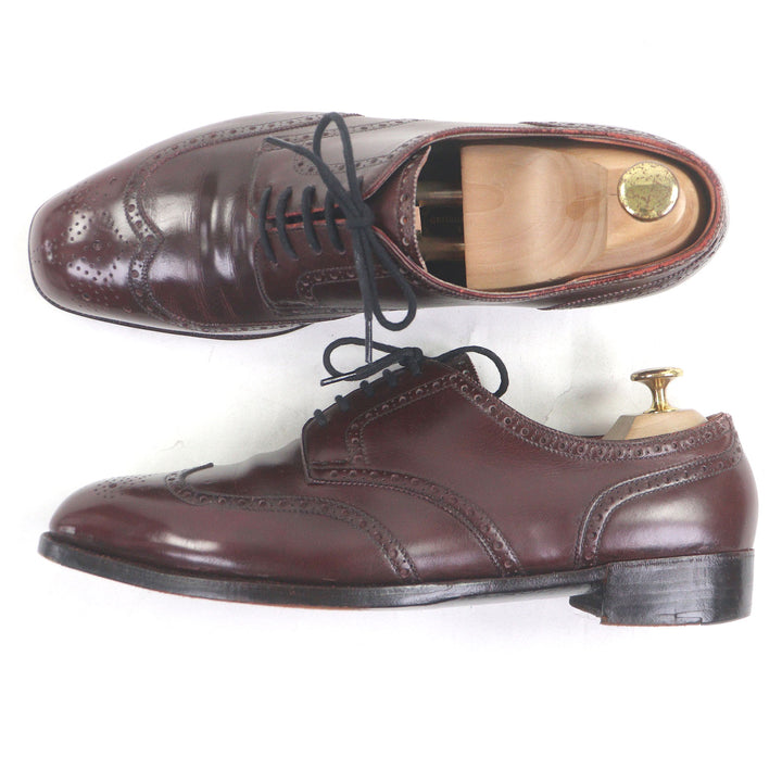 良品□GEORGE CLEVERLEY ジョージクレバリー レイジーマン フルブローグ ウィングチップ ドレスシューズ ボルドー 28cm相当 メンズ