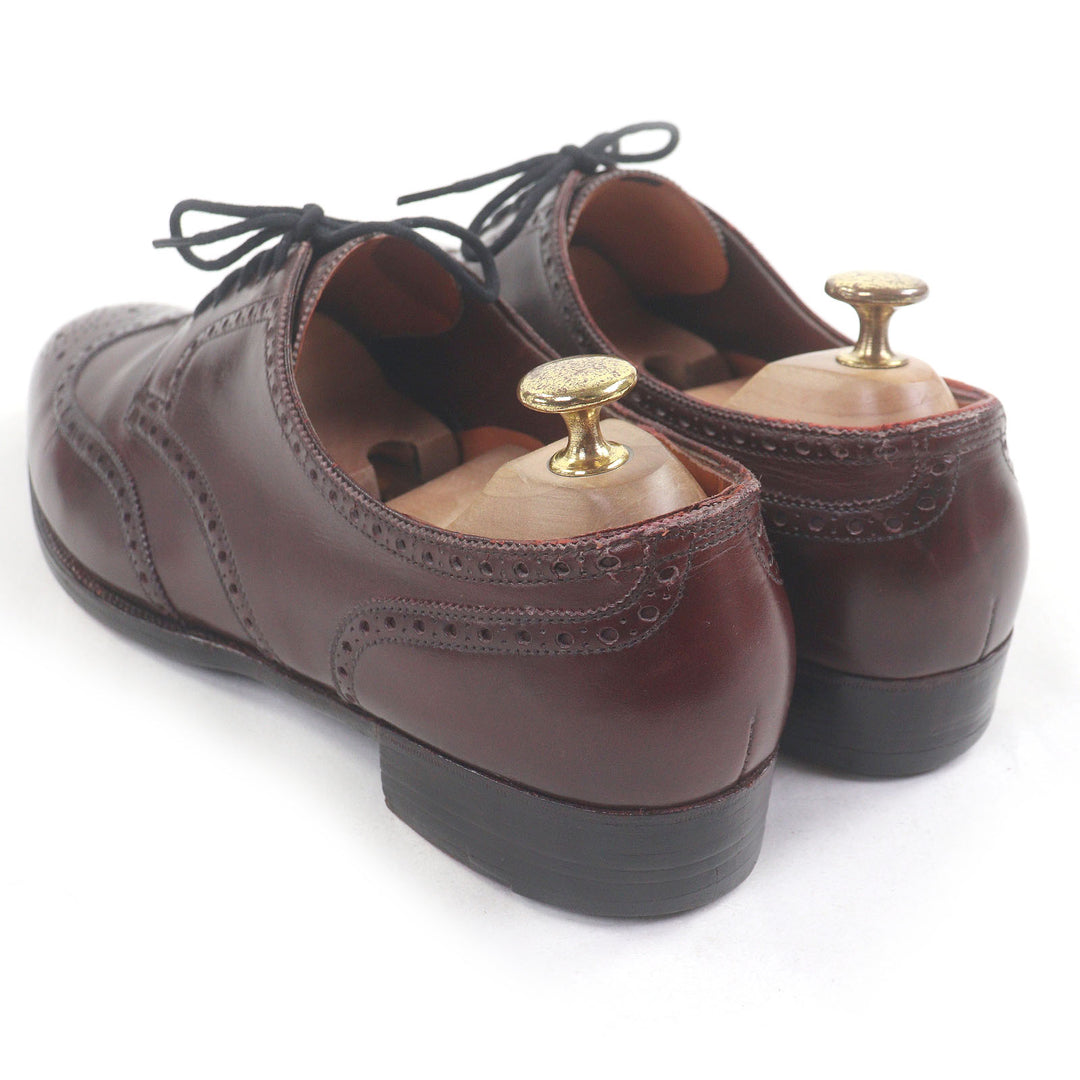 良品□GEORGE CLEVERLEY ジョージクレバリー レイジーマン フルブローグ ウィングチップ ドレスシューズ ボルドー 28cm相当 メンズ