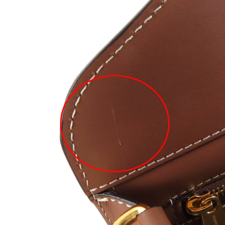 未使用品☆BURBERRY バーバリー ミニ ポケットバッグ 2WAY コットンキャンバス レザー ハンドバッグ ショルダーバッグ ブラウン系