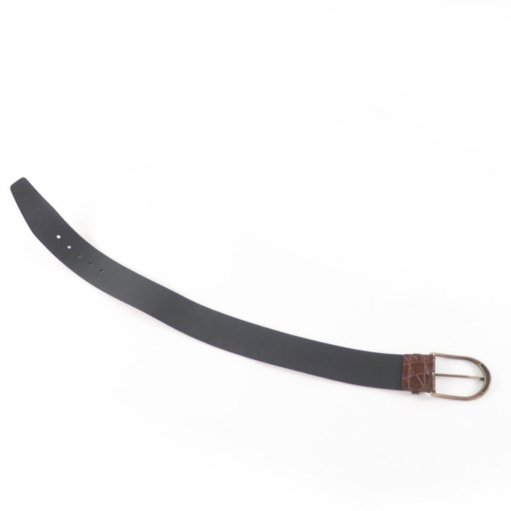 極美品☆SAINT LAURENT サンローラン GRZ619783 ロゴ入り クロコ型押し レザー ベルト ブラウン 65 保存袋付き イタリア製 レディース
