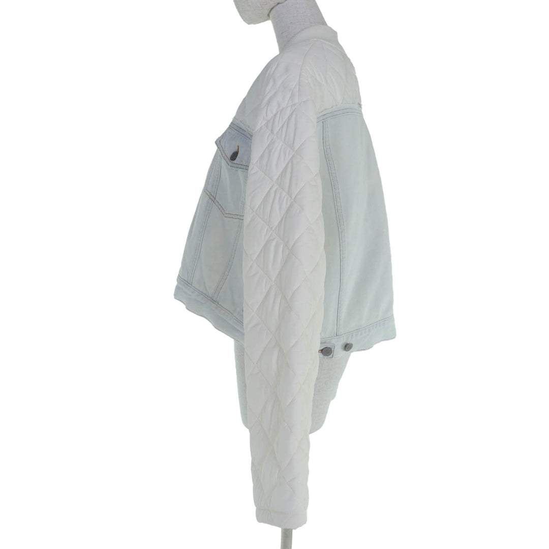 未使用品☆MM6 Maison Margiela エムエムシックス メゾンマルジェラ 24SS S54AM0289 キルティング デニムジャケット ホワイト 42 正規品