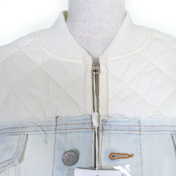 未使用品☆MM6 Maison Margiela エムエムシックス メゾンマルジェラ 24SS S54AM0289 キルティング デニムジャケット ホワイト 42 正規品