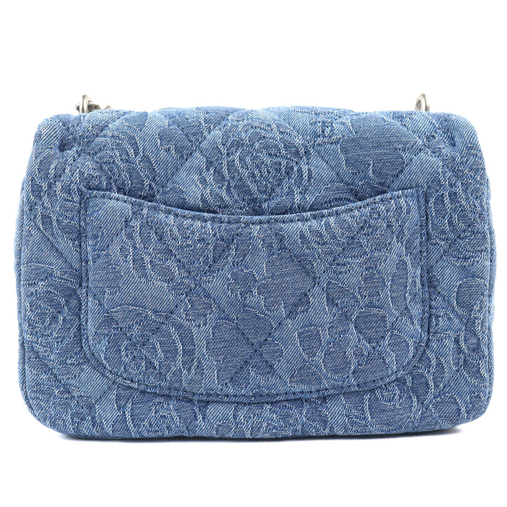 未使用品△CHANEL シャネル AS3829 デニム ミニ マトラッセ ココマーク カメリア チェーンショルダーバッグ ランダムシリアル インディゴ