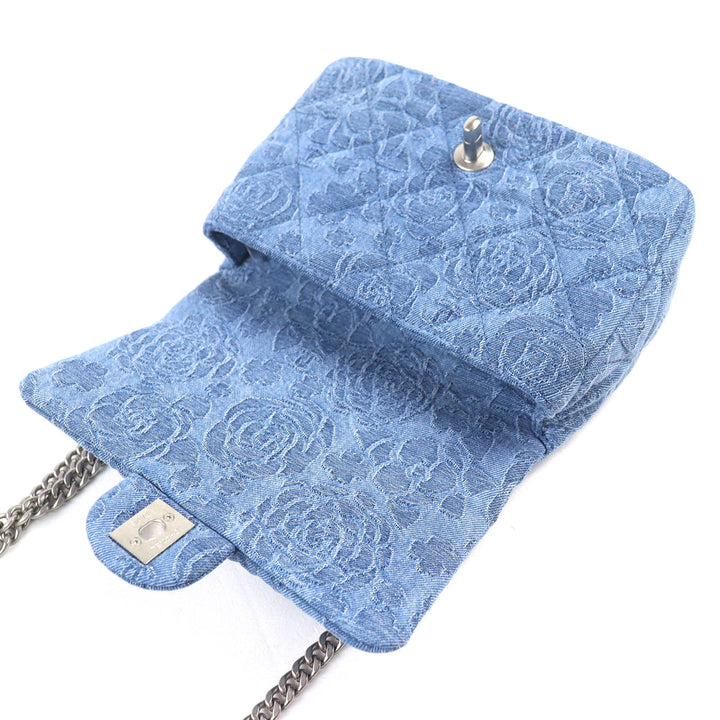 未使用品△CHANEL シャネル AS3829 デニム ミニ マトラッセ ココマーク カメリア チェーンショルダーバッグ ランダムシリアル インディゴ