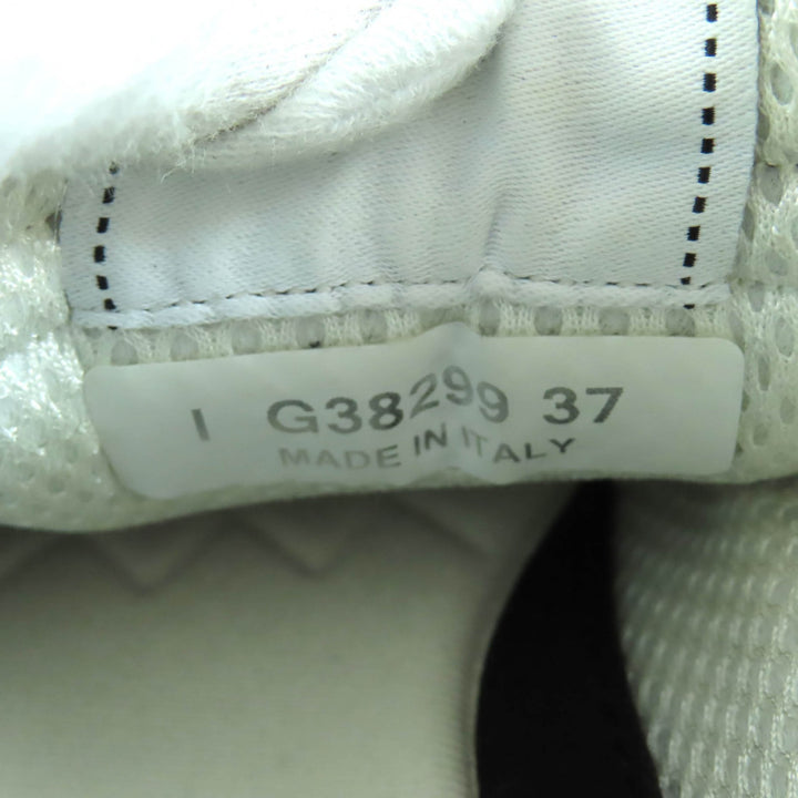 極美品★CHANEL シャネル G38299 ココマーク レザー使い レースアップ スニーカー ブラック ホワイト 37 箱・保存袋付き イタリア製
