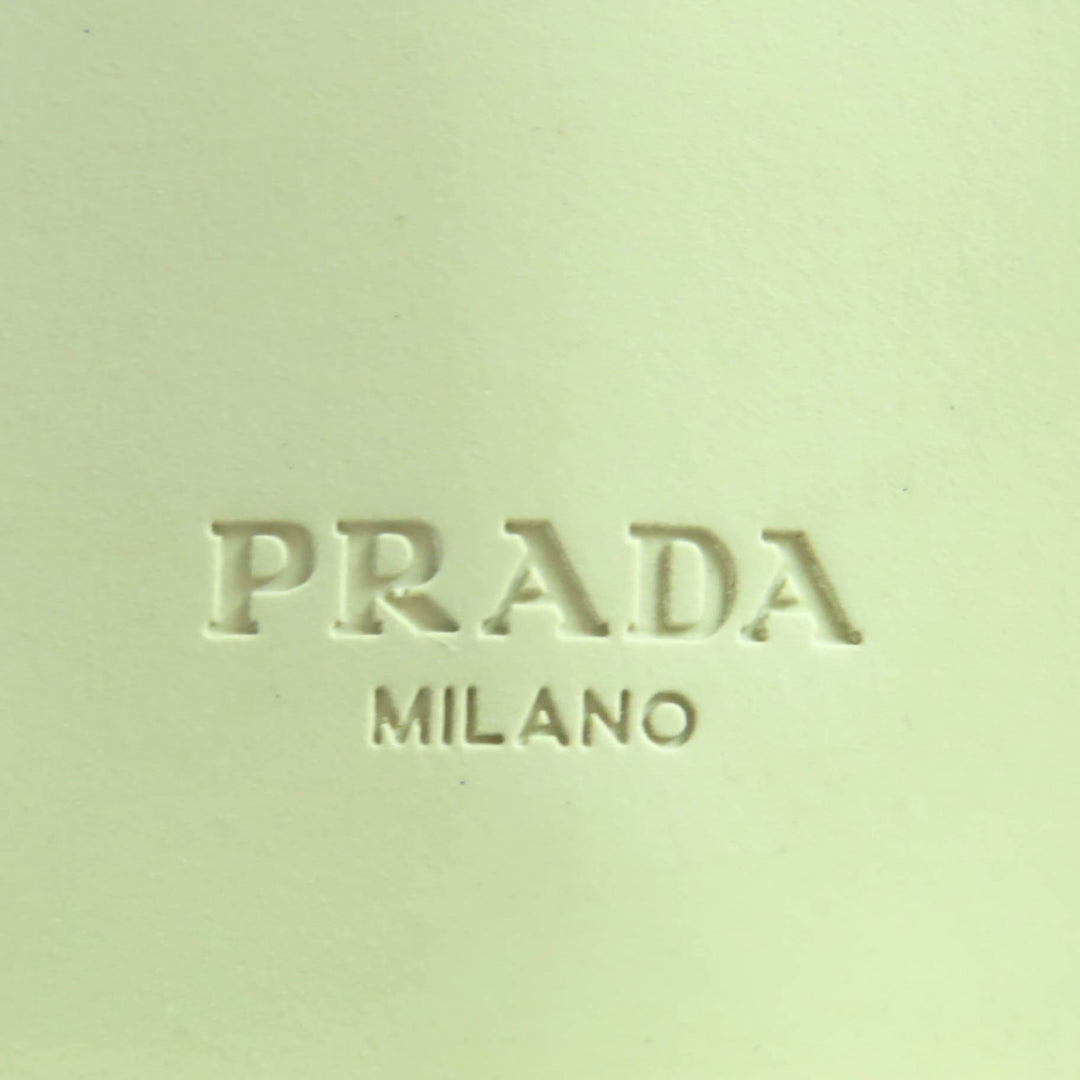 極美品★PRADA プラダ 1T782M Re-Nylon トライアングルプレート ブラッシュドレザー ショートブーツ ベージュ 37 箱・保存袋付き 伊製