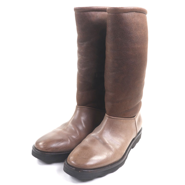 美品▼Maison Margiela 22 メゾンマルジェラ22 レザー 切替デザイン ロングブーツ ダークブラウン 42 イタリア製 メンズ