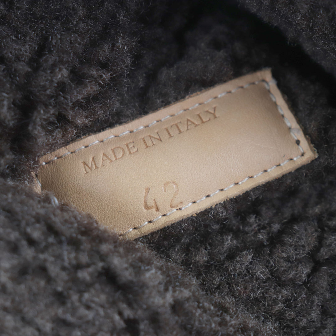 美品▼Maison Margiela 22 メゾンマルジェラ22 レザー 切替デザイン ロングブーツ ダークブラウン 42 イタリア製 メンズ