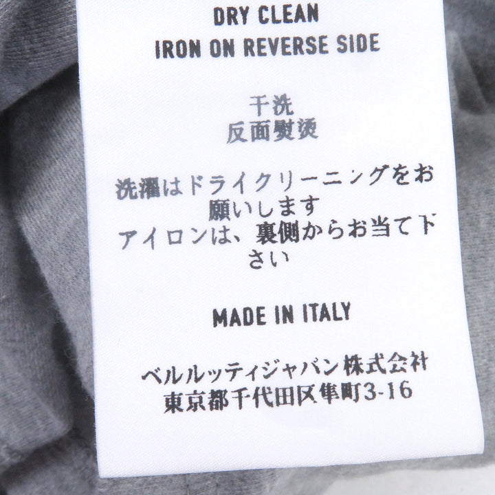 極美品□BERLUTI ベルルッティ ロゴパッチ クルーネック ショートスリーブ 半袖Ｔシャツ カットソー グレー XS イタリア製 正規品 メンズ