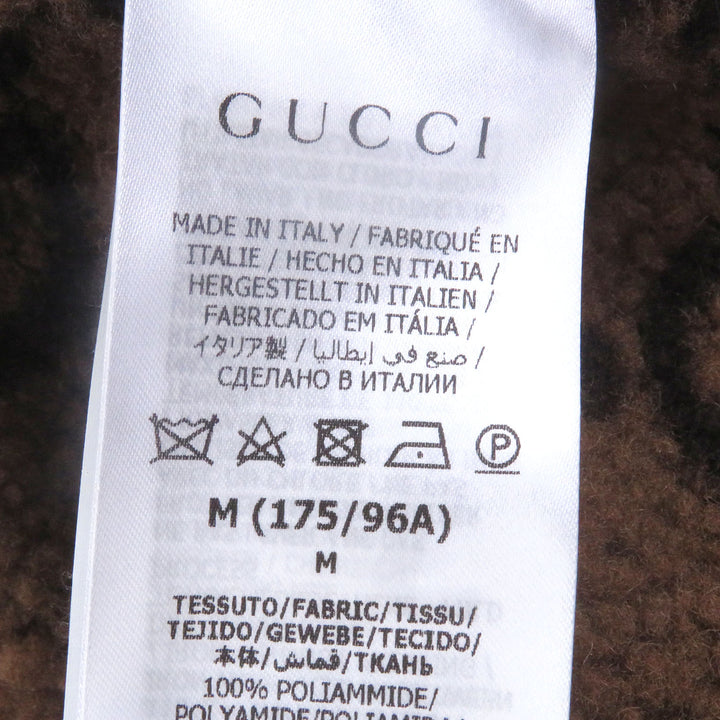 美品□GUCCI グッチ 673635 裏ボア GGロゴ総柄 2WAY テクニカルジャージー ベスト/ジャケット ネイビー イエロー M ハンガー付き 正規品