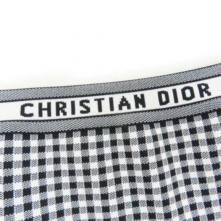 極美品☆Christian Dior クリスチャンディオール 344J10AM532 Checkn Dior ギンガムチェック 台形スカート ブラック ホワイト 42 正規品