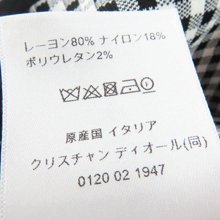 極美品☆Christian Dior クリスチャンディオール 344J10AM532 Checkn Dior ギンガムチェック 台形スカート ブラック ホワイト 42 正規品