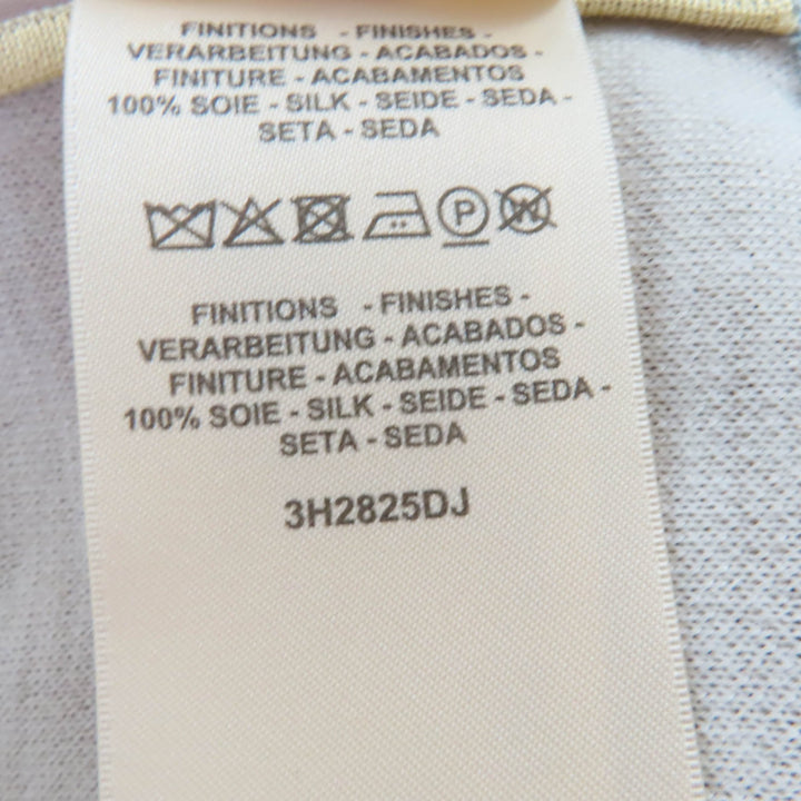 美品☆エルメス 23AW フィギュール・アーティスティック シルク100％ ライトブルー/ベージュ/ミルク ツイルレーヌ ワンピース 36 正規品