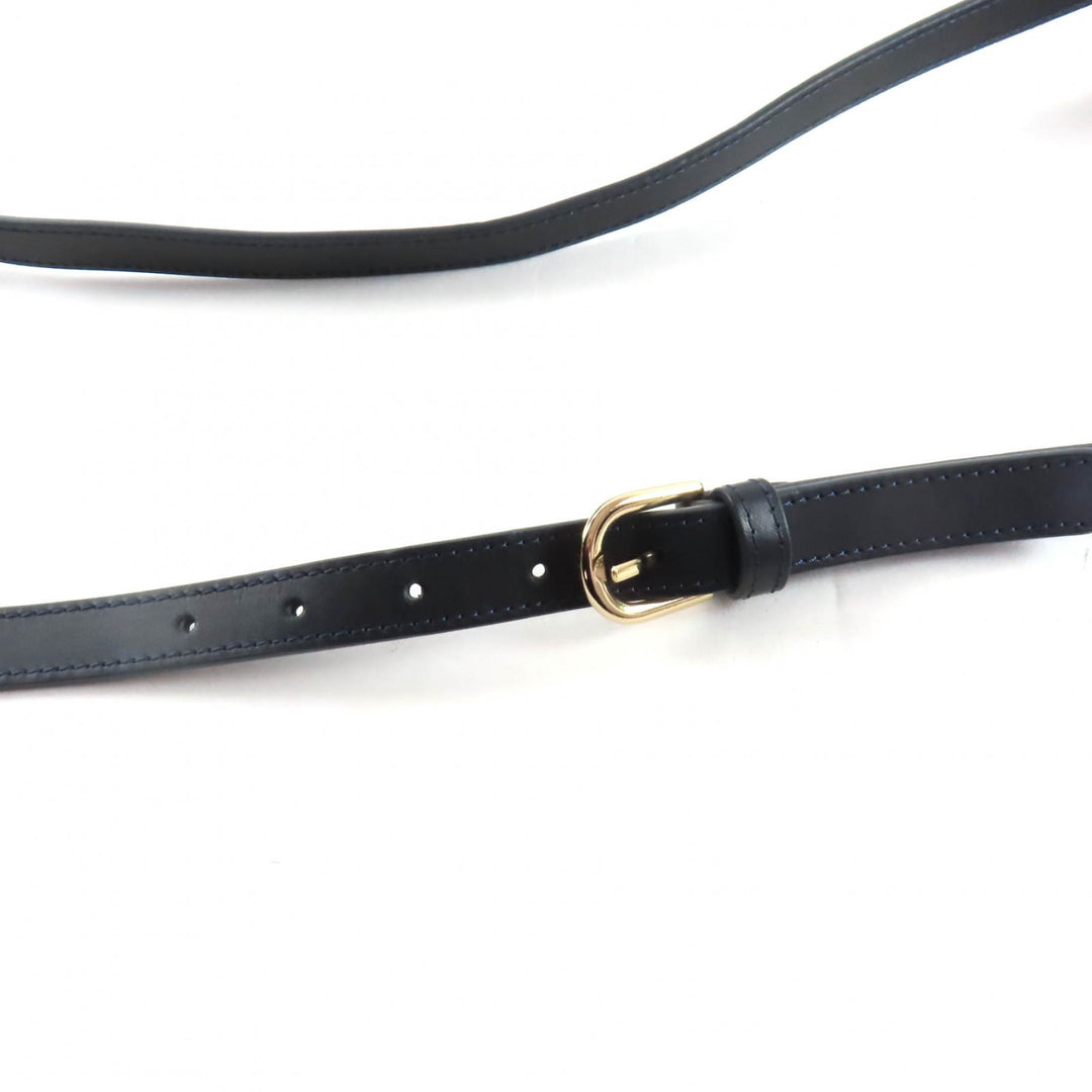 未使用品★A.P.C. アーペーセー PXBSZ-F61392 sac deml mini ストライププリント ハーフムーン レザー ショルダーバッグ 紺 白 保存袋付