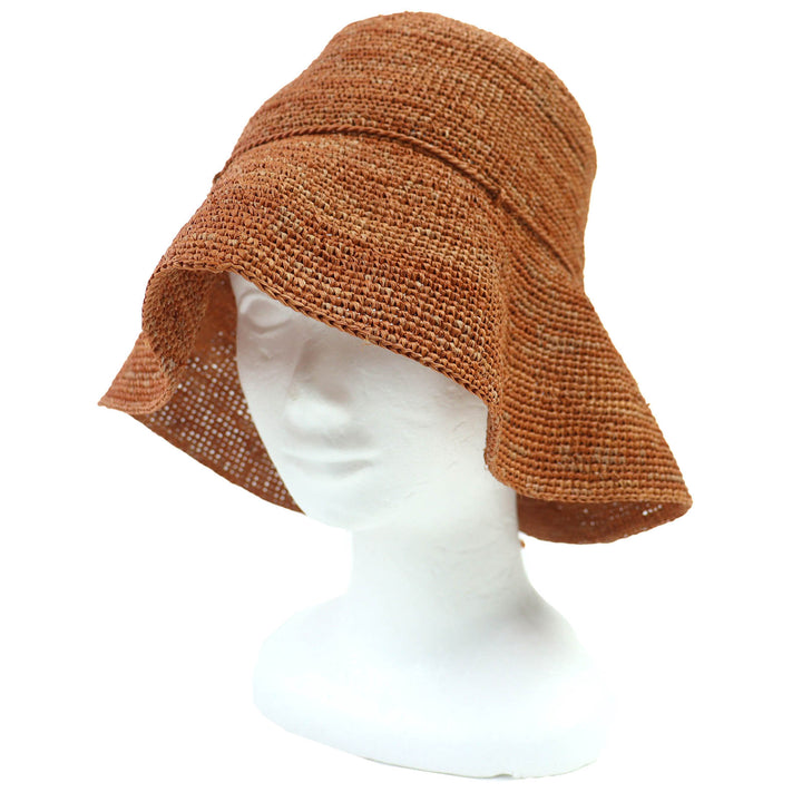 極美品△HELEN KAMINSKI ヘレンカミンスキー Villa 9 ラフィア100％ ミディアムブリム クローシュハット ストローハット 折りたたみ