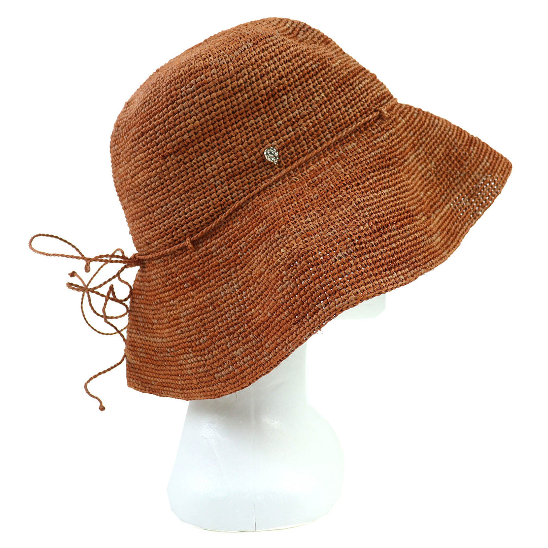 極美品△HELEN KAMINSKI ヘレンカミンスキー Villa 9 ラフィア100％ ミディアムブリム クローシュハット ストローハット 折りたたみ