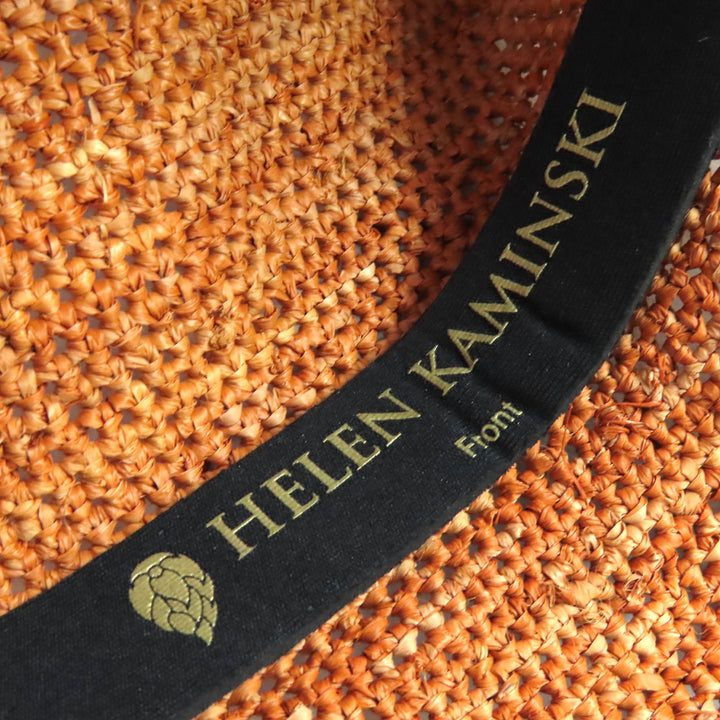 極美品△HELEN KAMINSKI ヘレンカミンスキー Villa 9 ラフィア100％ ミディアムブリム クローシュハット ストローハット 折りたたみ