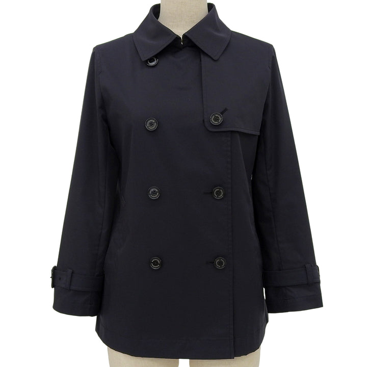 美品▲MACKINTOSH PHILOSOPHY マッキントッシュフィロソフィー H5E05-125-29 ロゴボタン ショート トレンチコート ブラック 36 正規品