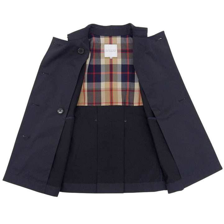 美品▲MACKINTOSH PHILOSOPHY マッキントッシュフィロソフィー H5E05-125-29 ロゴボタン ショート トレンチコート ブラック 36 正規品