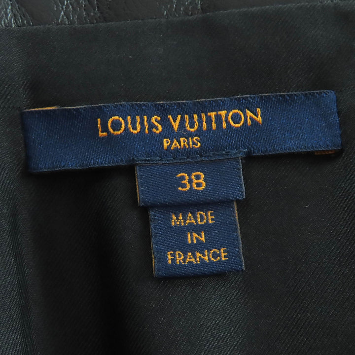 極美品△LOUIS VUITTON ルイヴィトン コットン モノグラム ジャカード レザートリム 台形型 ミニスカート レッド系 38 フランス製 正規品