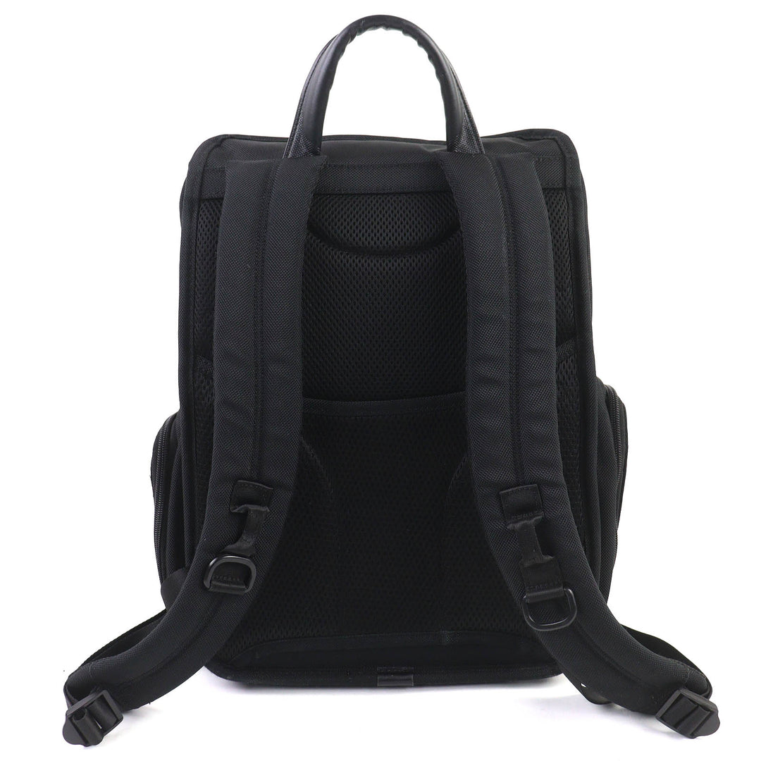 美品△TUMI トゥミ 2603174D3 ALPHA 3 BRAVO Flap Backpack バリスティックナイロン レザー使い リュック・デイパック ブラック メンズ