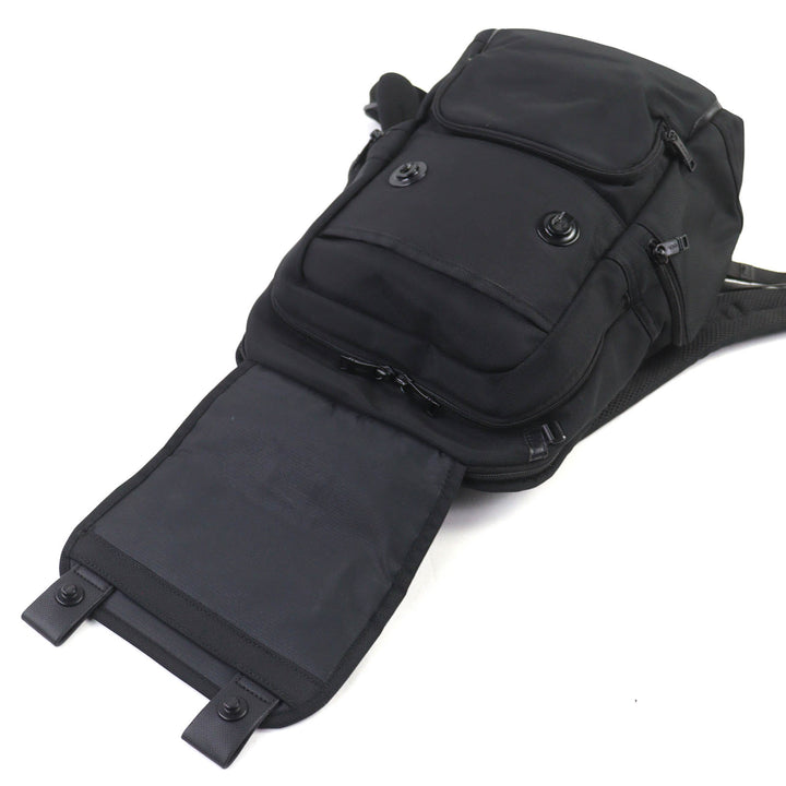 美品△TUMI トゥミ 2603174D3 ALPHA 3 BRAVO Flap Backpack バリスティックナイロン レザー使い リュック・デイパック ブラック メンズ