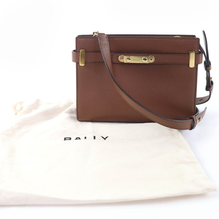 極美品☆BALLY バリー Carriage Shoulder Bag 2WAY レザー ハンドバッグ ショルダーバッグ ブラウン ゴールド金具 イタリア製 レディース