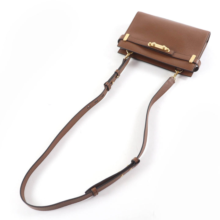 極美品☆BALLY バリー Carriage Shoulder Bag 2WAY レザー ハンドバッグ ショルダーバッグ ブラウン ゴールド金具 イタリア製 レディース