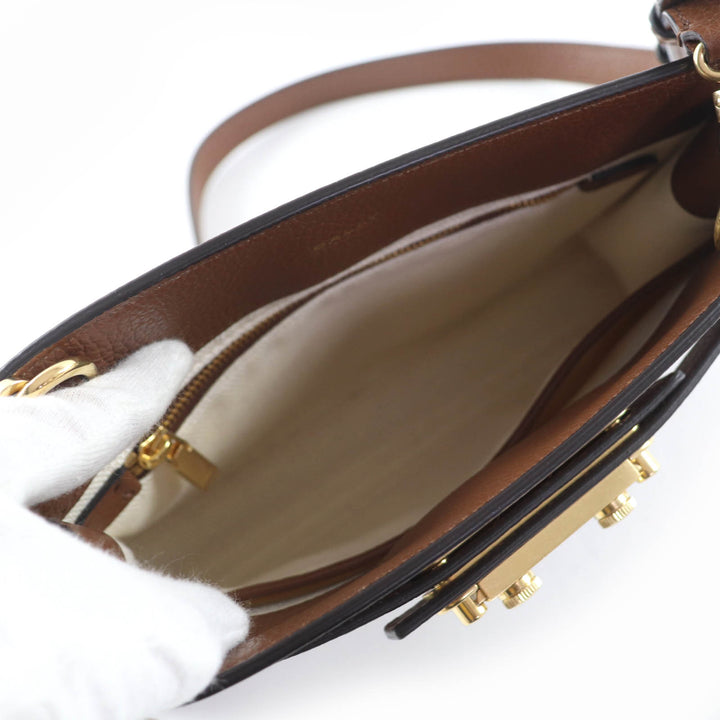 極美品☆BALLY バリー Carriage Shoulder Bag 2WAY レザー ハンドバッグ ショルダーバッグ ブラウン ゴールド金具 イタリア製 レディース