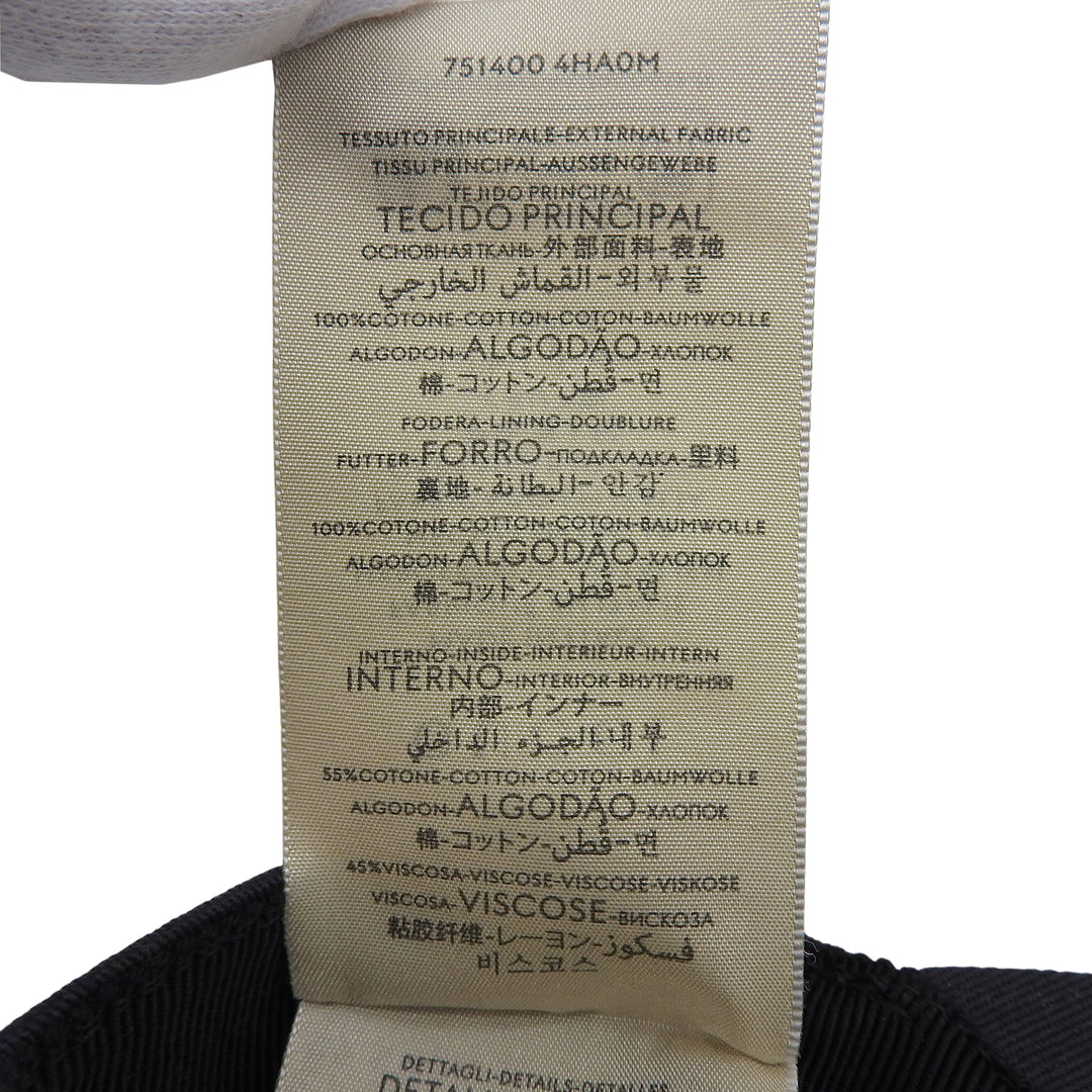 未使用品▲GUCCI グッチ 751400 コットン100％ ロゴアップリケ付 ベースボールキャップ 帽子 ブラック M 58cm イタリア製 正規品 メンズ