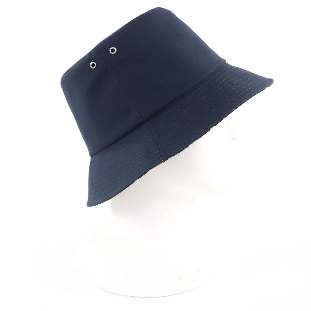 美品☆Christian Dior クリスチャンディオール 95TDD923A130 オブリーク バケットハット ネイビー 59 箱付 伊製 正規品 レディース