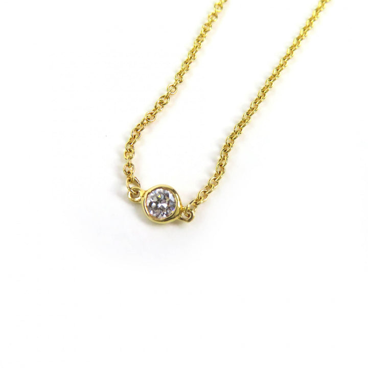 極美品△TIFFANY&amp;Co. ティファニー エルサペレッティ バイザヤード 3P ダイヤモンド 750(YG) 41cm ネックレス ゴールド 重量1.85g 人気◎