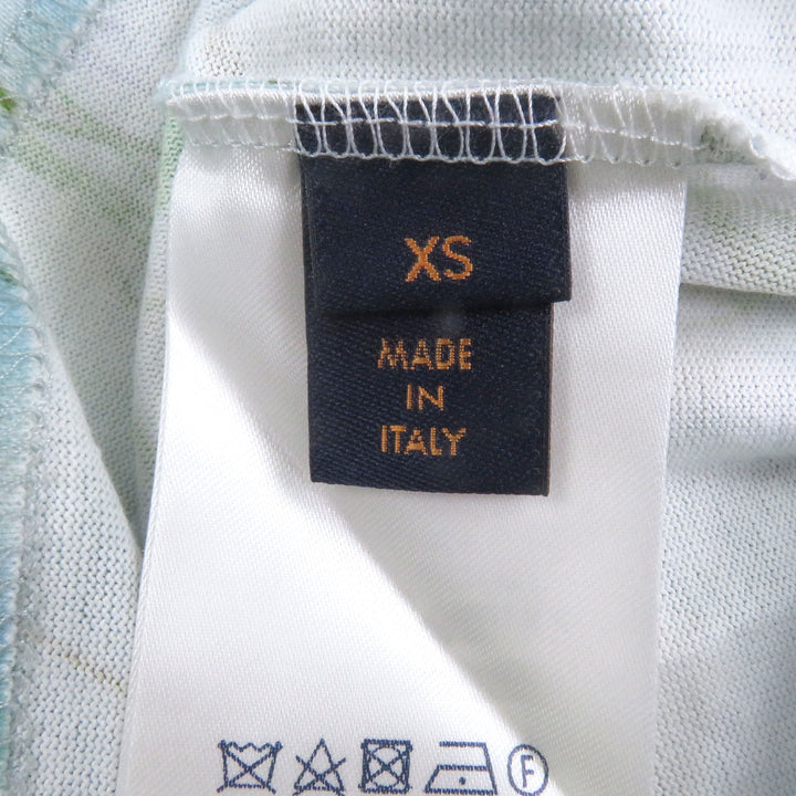 極美品□LOUIS VUITTON ルイヴィトン 20SS インサイドアウト フラワー プリンテッドエンブロイダリー Ｔシャツ ブルー XS 伊製　正規品