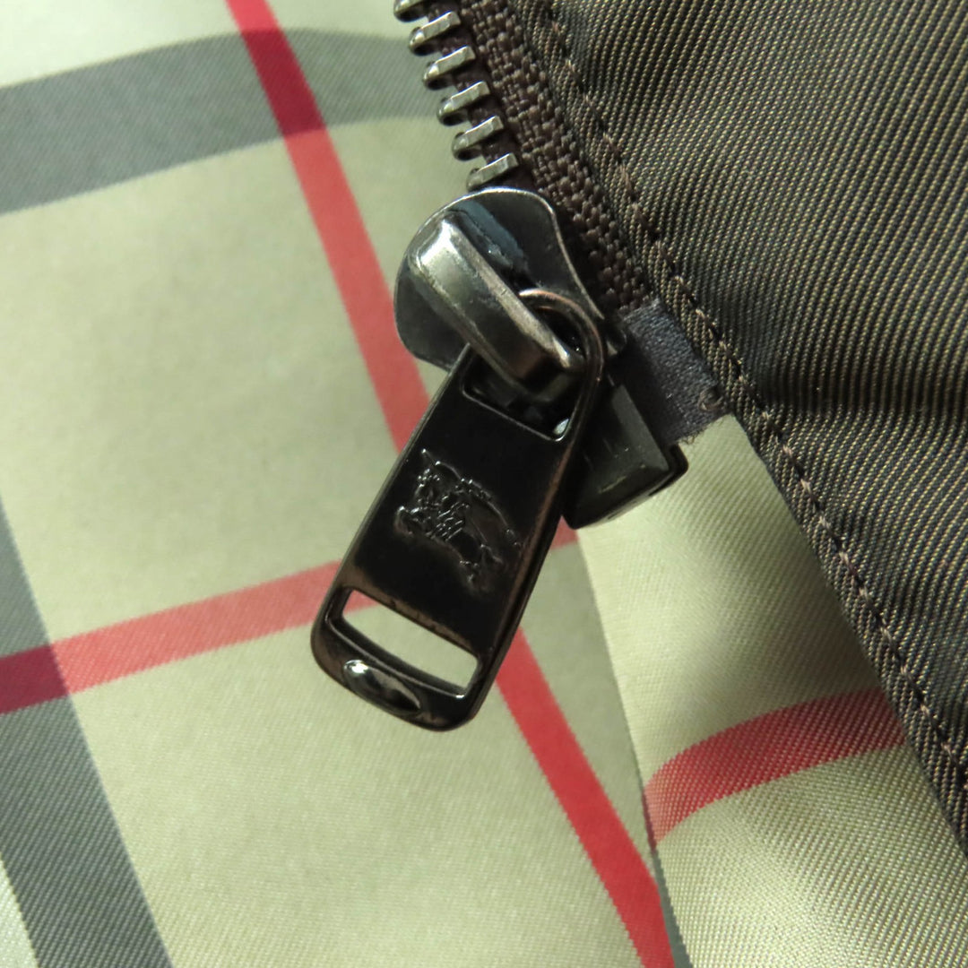 美品★BURBERRY バーバリー FS035-931-55 フォックスファー・フード・ベルト付 裏地ノバチェック柄 ダウンコート ブラウン 38 正規品